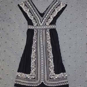 INC International Concepts Black and Cream Dress